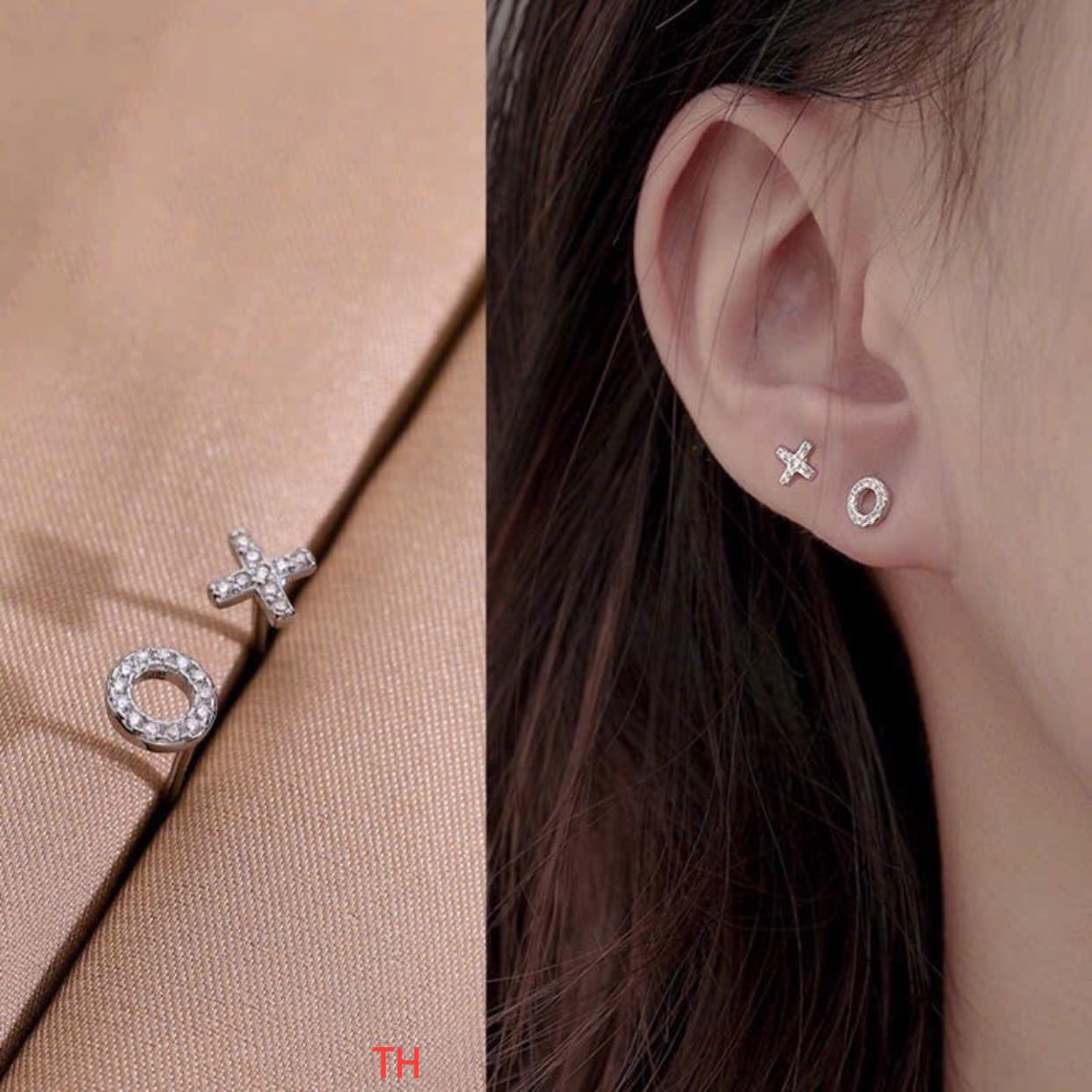 Bông tai bạc khuyên nụ chất liệu bạc s925 MS045a