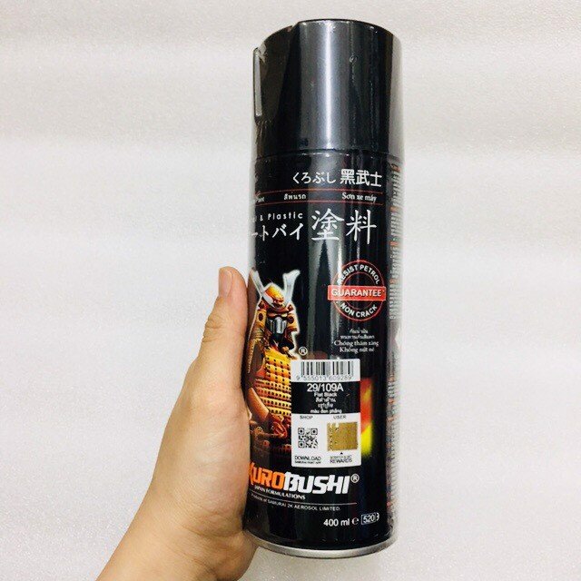 [HCM]Sơn xịt Samurai Đen Mờ/Đen Nhám - 109A (400ml)