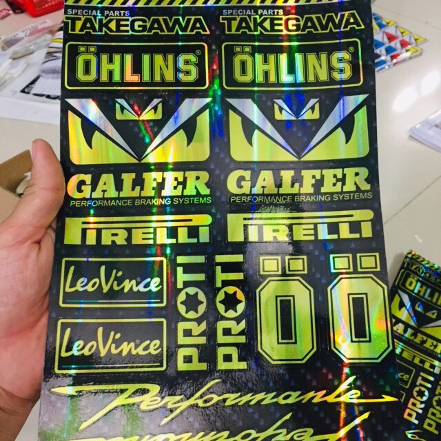 Set tem logo mắt fendiohlinsperformance Crom dán trang trí