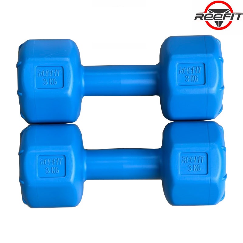 Tạ tay nhựa bát giác 3kg Reefit đã có ruột (1 cái)