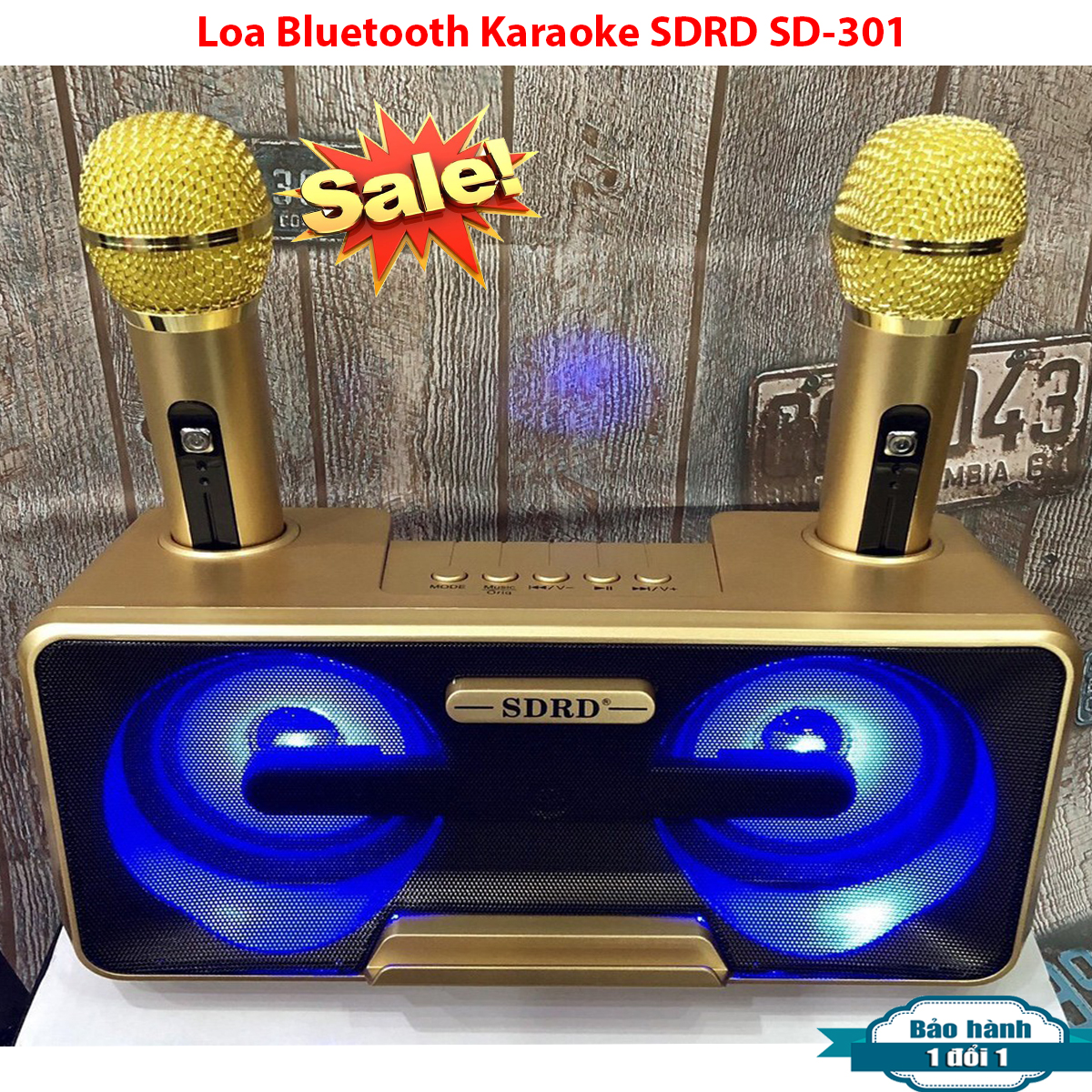 Loa nhật công suất lớn, Loa Thùng Bluetooth Hát Karaoke hay, Loa Bluetooth Karaoke SDRD SD-301+ Kèm 2 Mic Không Dây.Loa karaoke bluetooth có giá đỡ điện thoại, Phân Phối Và Bảo Hành 1 Đổi 1