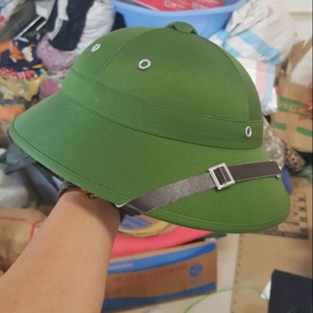 Mũ Cối Cứng Xanh Bộ đội Loại  cốt Phíp