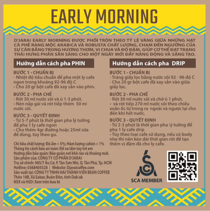 Cà phê bột Early Morning 250g