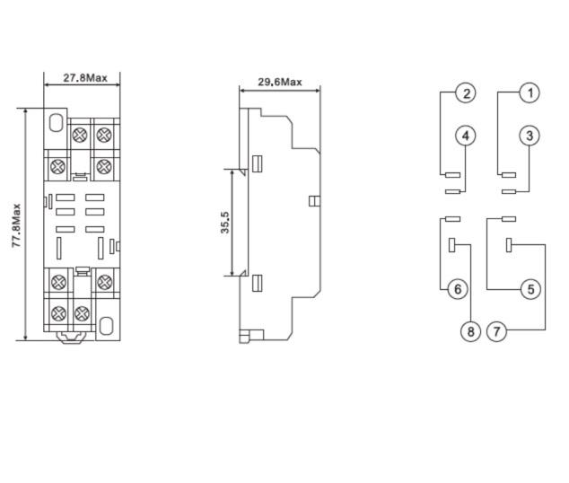 Relay 220V - Rơle Trung Gian 8 Chân Kèm Đế Vặn Ốc