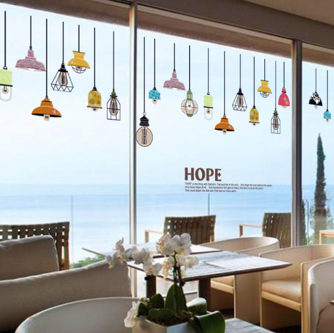 DECAL DÁN TƯỜNG CHÙM ĐÈN HOPE