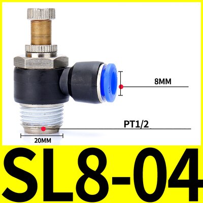 Van Tiết Lưu Khí Nén Ống 8mm, Co Van Tiết Lưu ESL Khí Nén Ren Ngoài 9.6 13 17 21 Ống 8mm