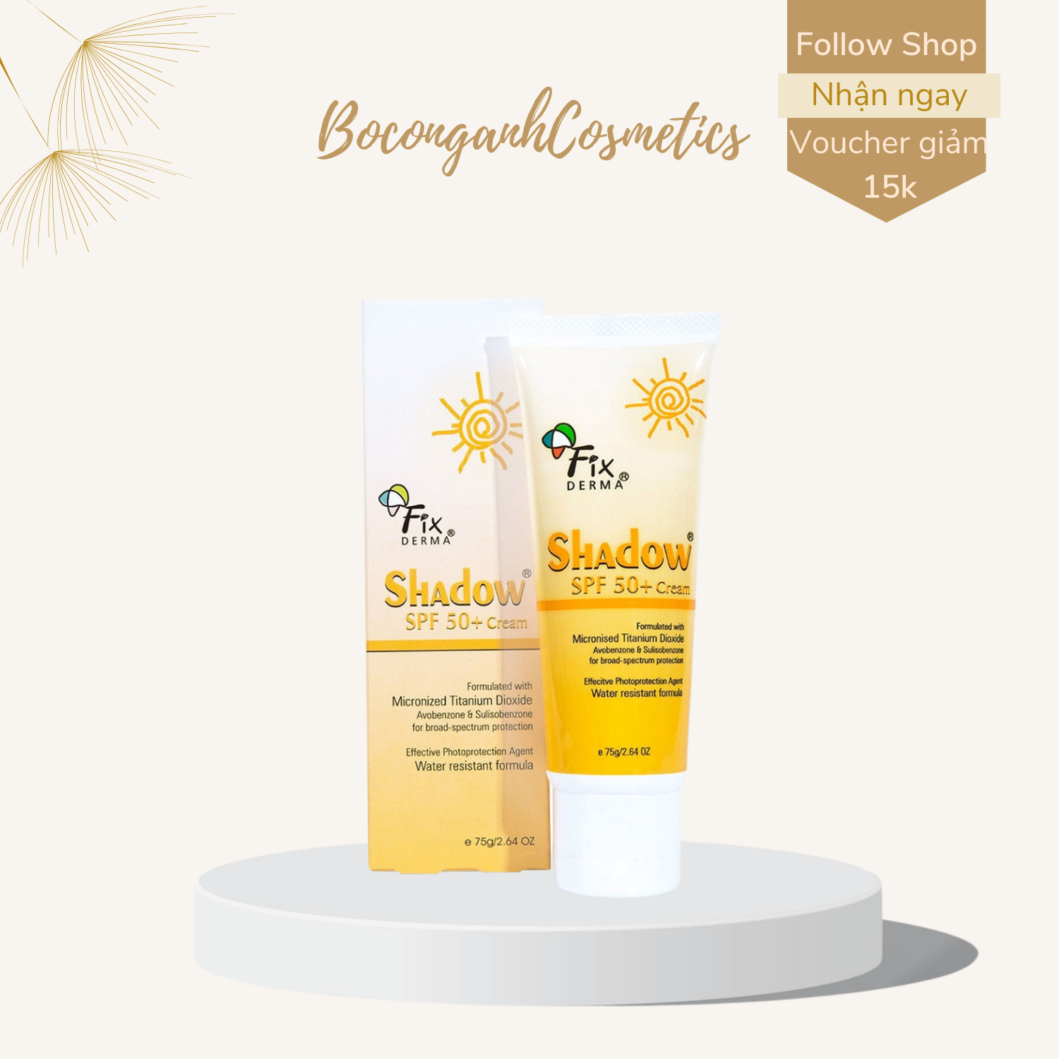 Kem chống nắng Mỹ FixDerma Shadow SPF 30+ 75g.