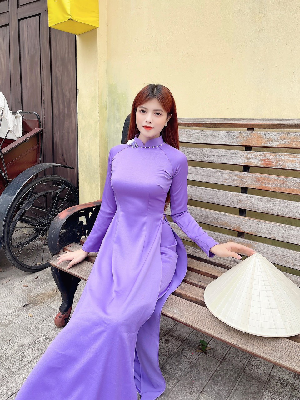 Áo dài, áo dai nữ lụa tây thi cao cấp áo dài truyền thống MÃ TK38