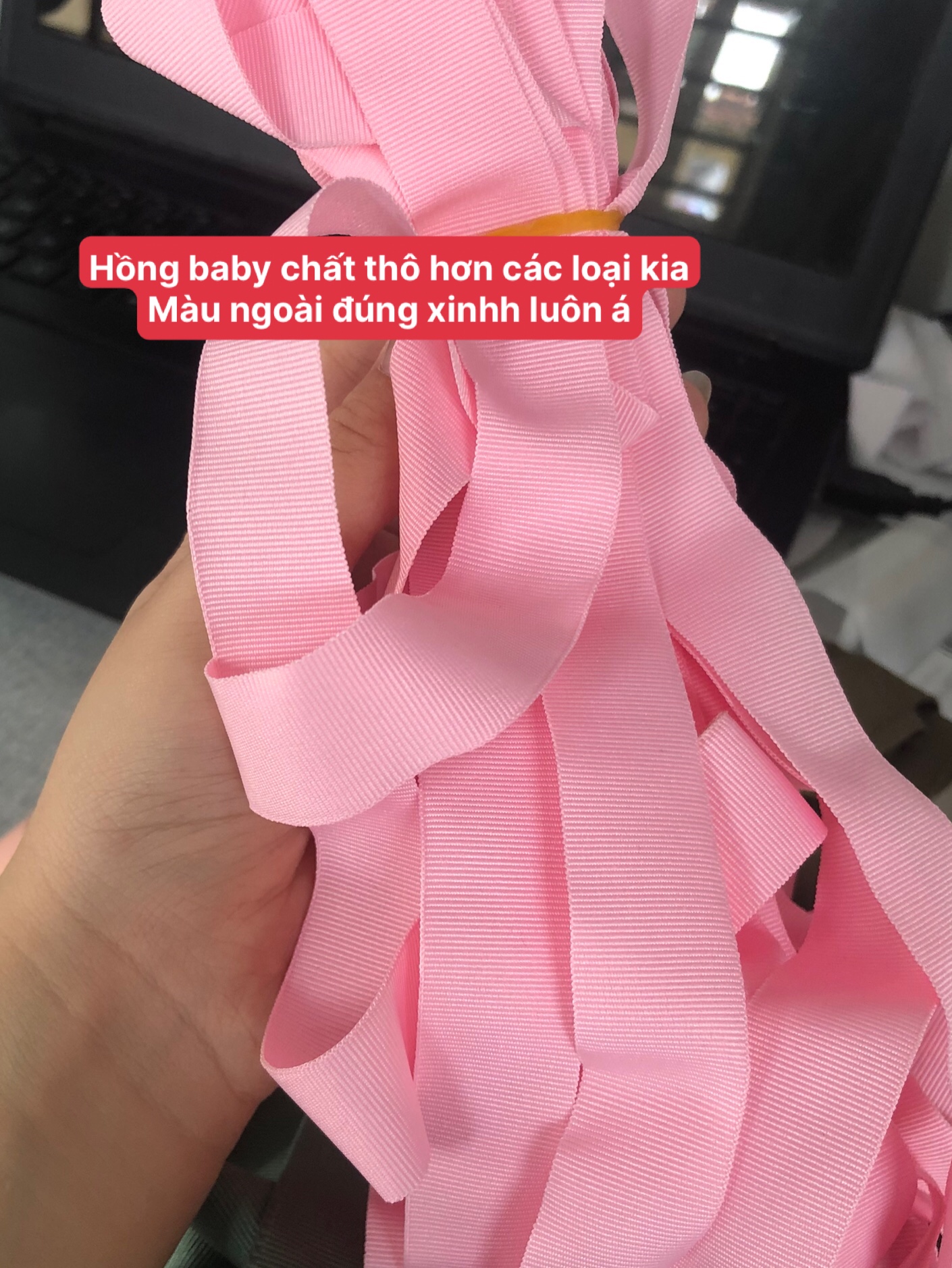 (bó 10m) Ruy băng gân bản 2cm chất mềm đẹp
