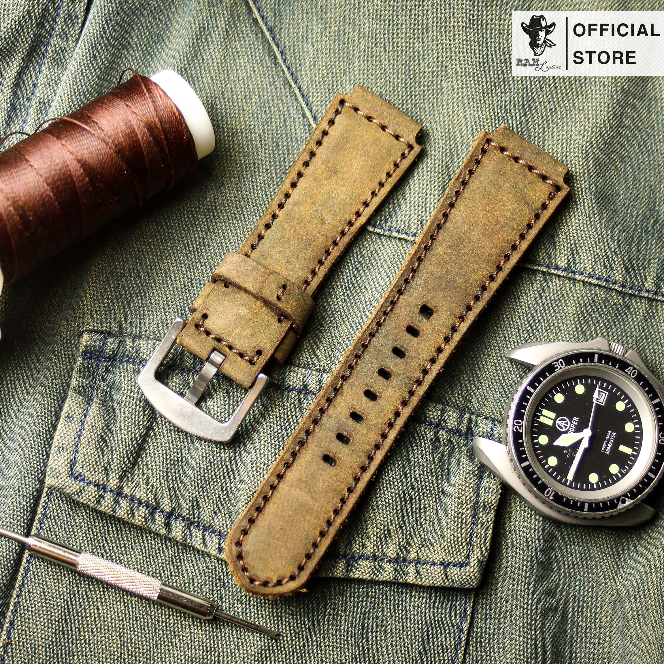 WATCH STRAPS DOUBLE COW LEATHER REAL