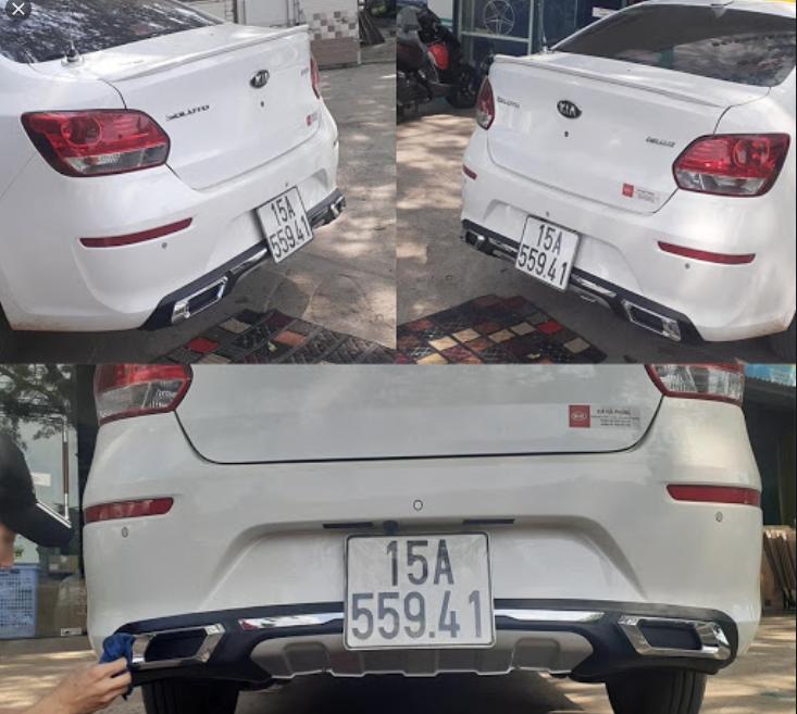Lip chia bô, Lip pô Kia Soluto theo xe không cần chế hất liệu nhựa ABS cao cấp với độ bền cao không bị cong vênh hay rạn nứt do thời tiết - Do choi xe hoi uy tin