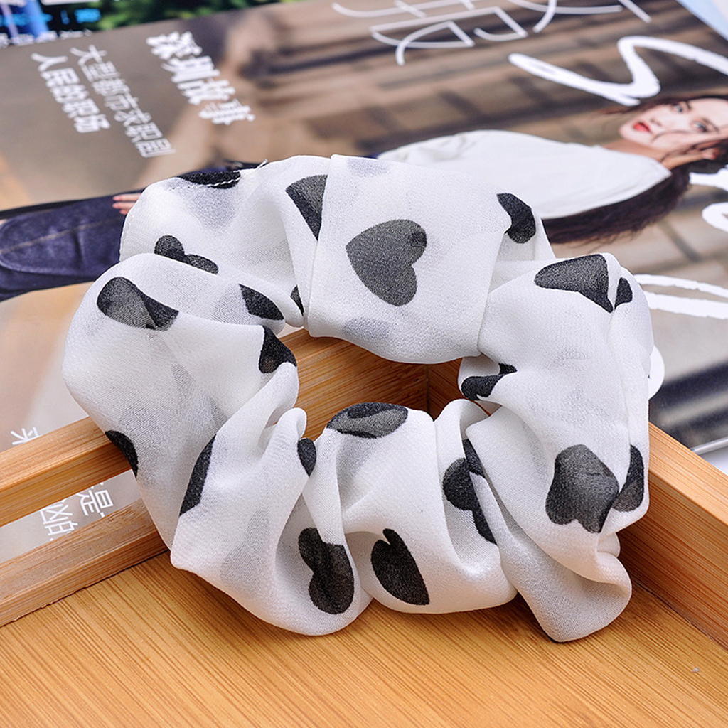 Dây cột tóc vải Scrunchies Trái Tim CT38