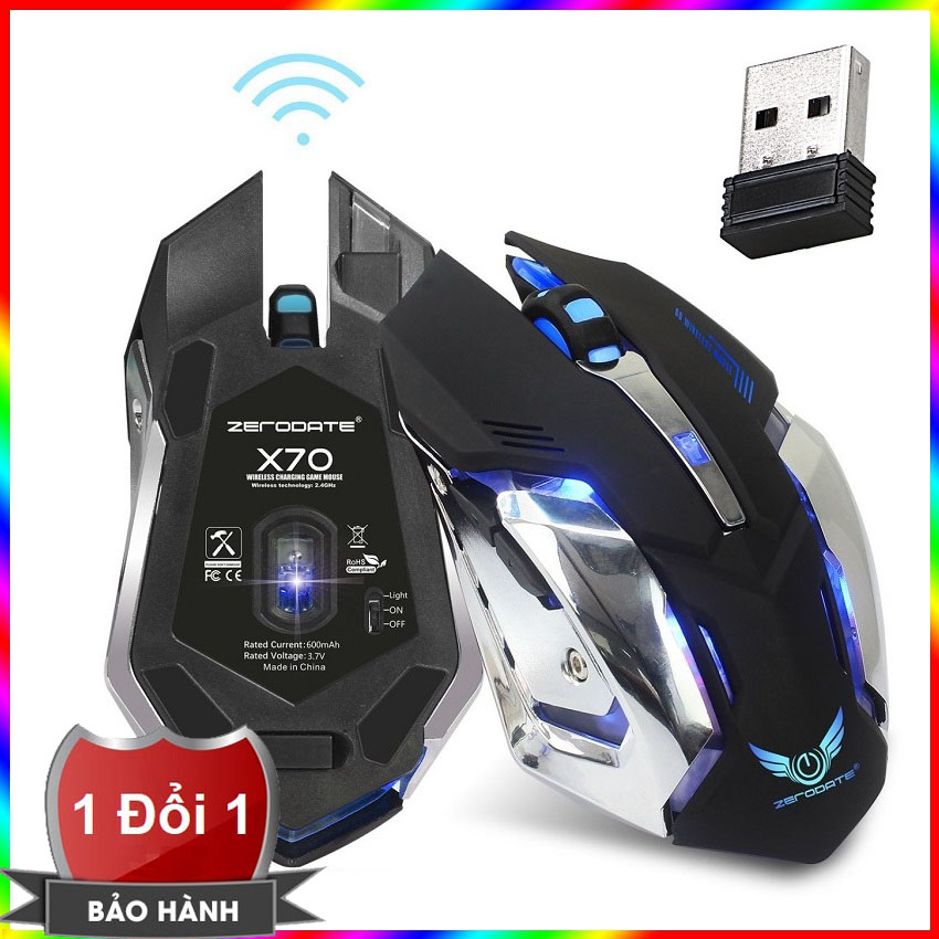 Chuột chơi game không dây cao cấp Zerodate X70 - Chuột không dây cao cấp X70 - Wireless Gaming Mouse