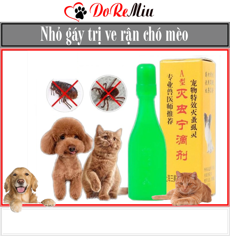 Doremiu- Nhỏ rận Trung quốc 25ml (nhỏ gáy trị ve trận thú cưng) dùng cả cho mèo con và chó nhỏ