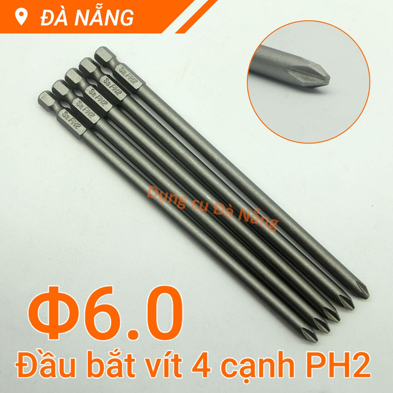 Bộ 5 đầu bắt vít 4 cạnh PH2