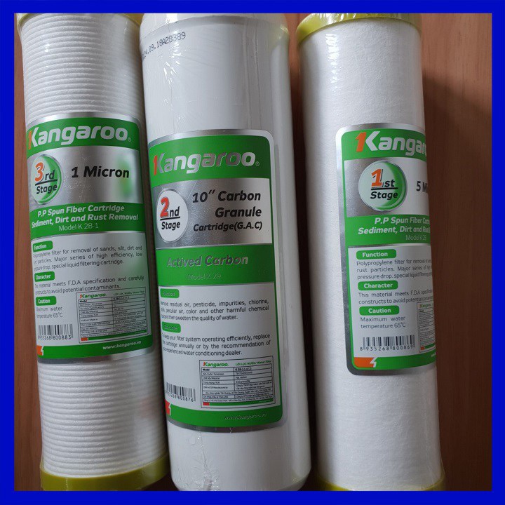 Bộ 3 Lõi lọc nước Kangaroo Chính Hãng 100%