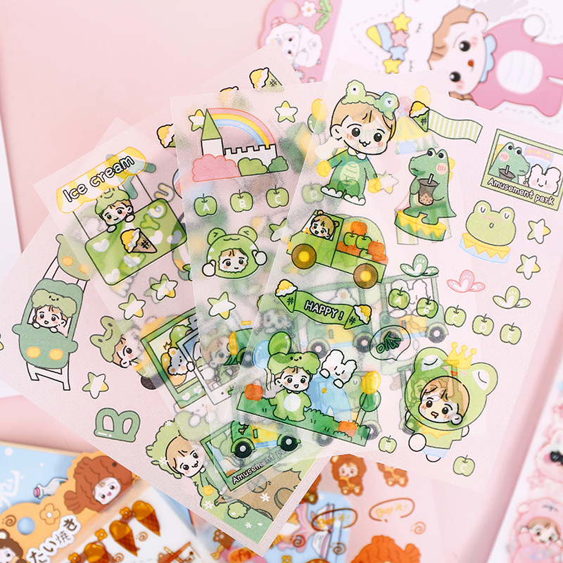 Set 4 miếng sticker nhũ nhiều chủ đề
