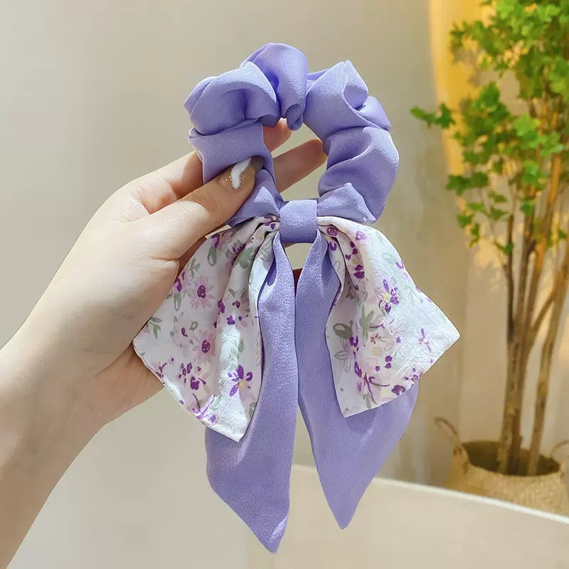 Cột tóc nơ lụa xin xò 2 lớp dễ thương cho bạn gái phong cách Hàn Quốc - cột nơ - phụ kiện tóc Selenshop