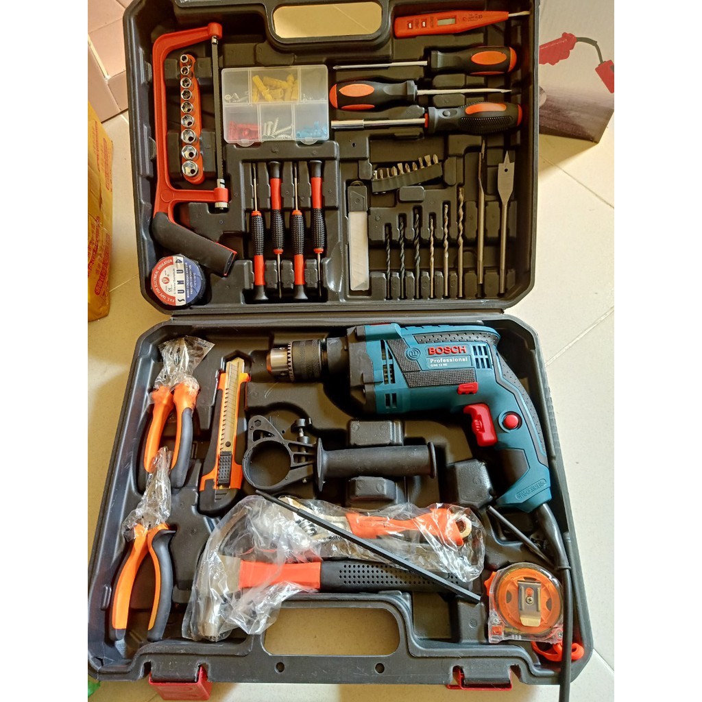 Máy khoan valy tặng 100 món đồ nghề