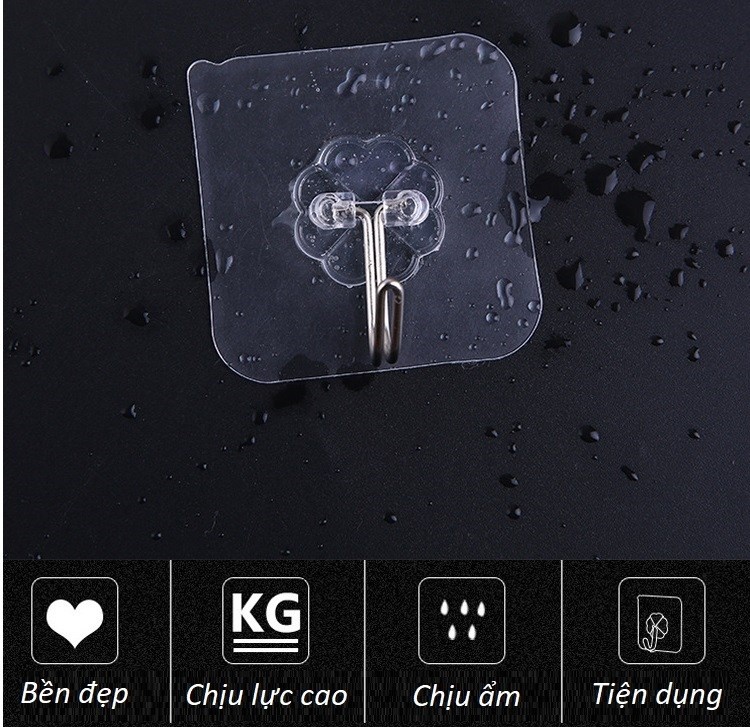 Bộ 10 cái móc dán tường cường lực