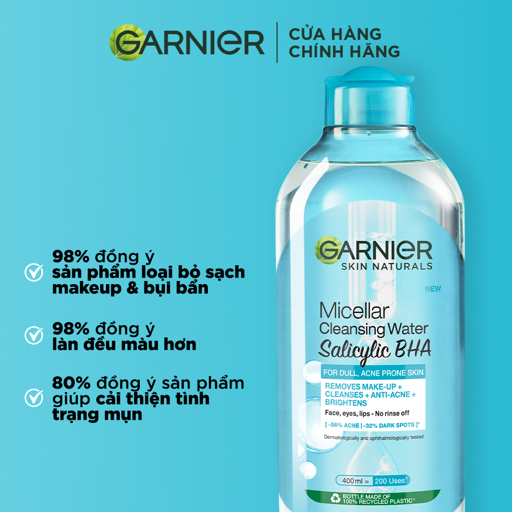 Nước Tẩy Trang Garnier Dành Cho Da Dầu Và Mụn 400ml