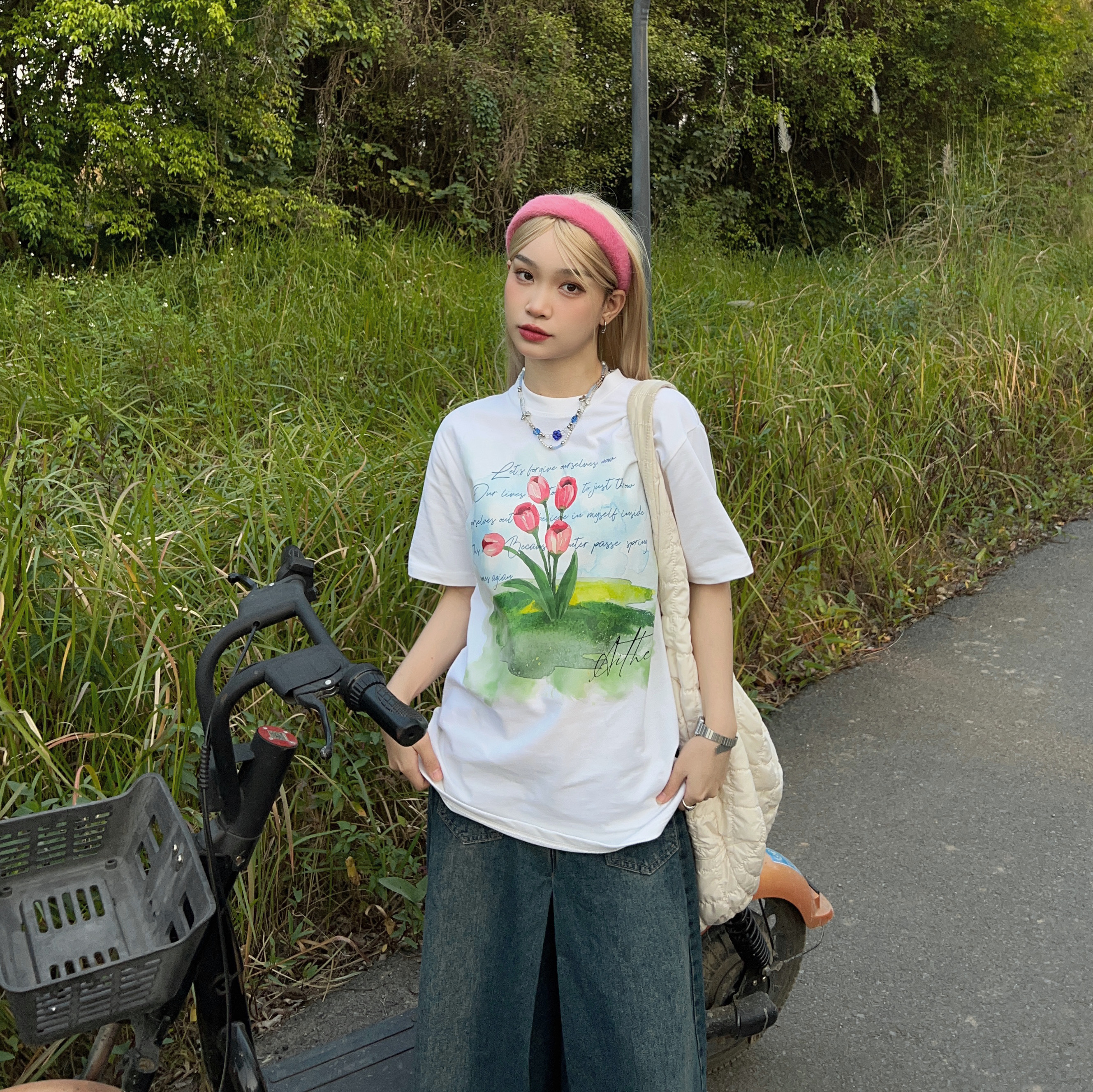 AITHER STUDIO ÁO thun Tulip tee cao cấp unisex form rộng