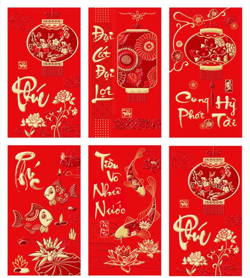 30 cái cái bao lì xì nhung cao cấp