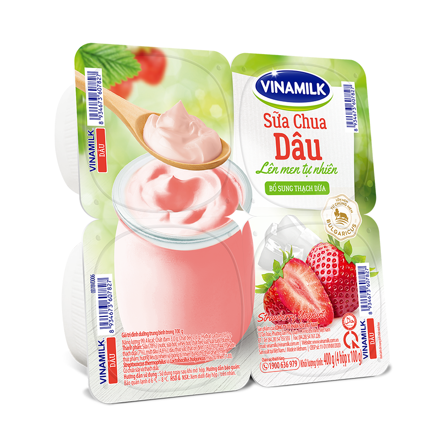 Thùng 48 hộp Sữa chua ăn Vinamilk Dâu - 100g