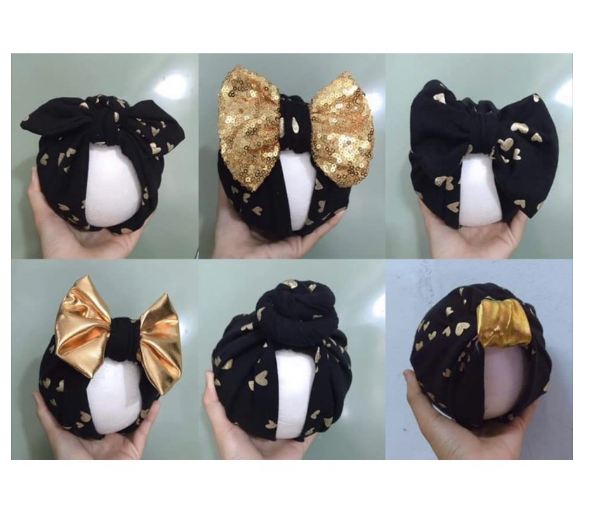 [HCM]Nón turban cho bé freesize từ 5-12 ký (kèm tóc giả)