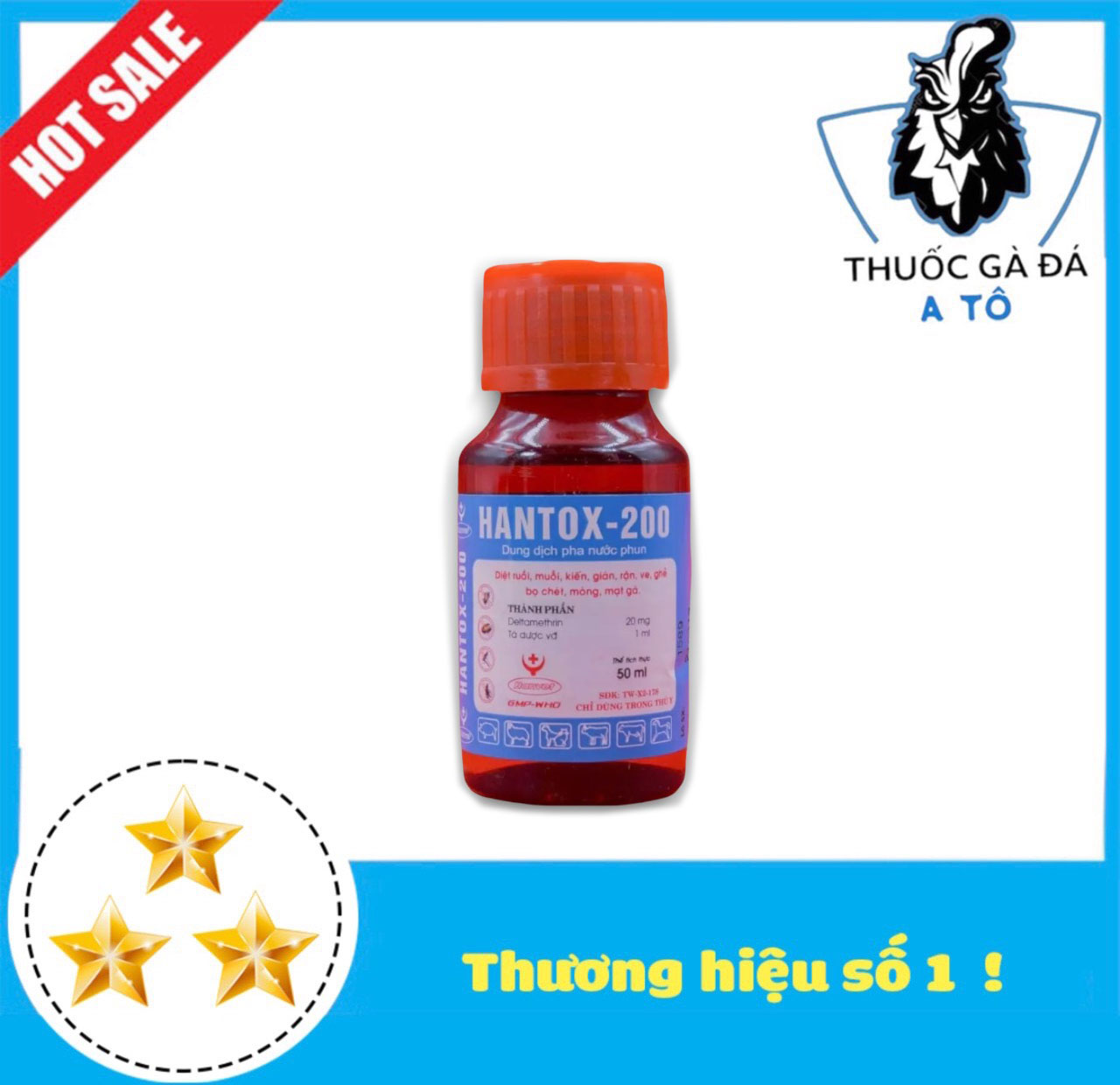 Thuốc xit mạc, ve HANTOX 200 cho gà đá
