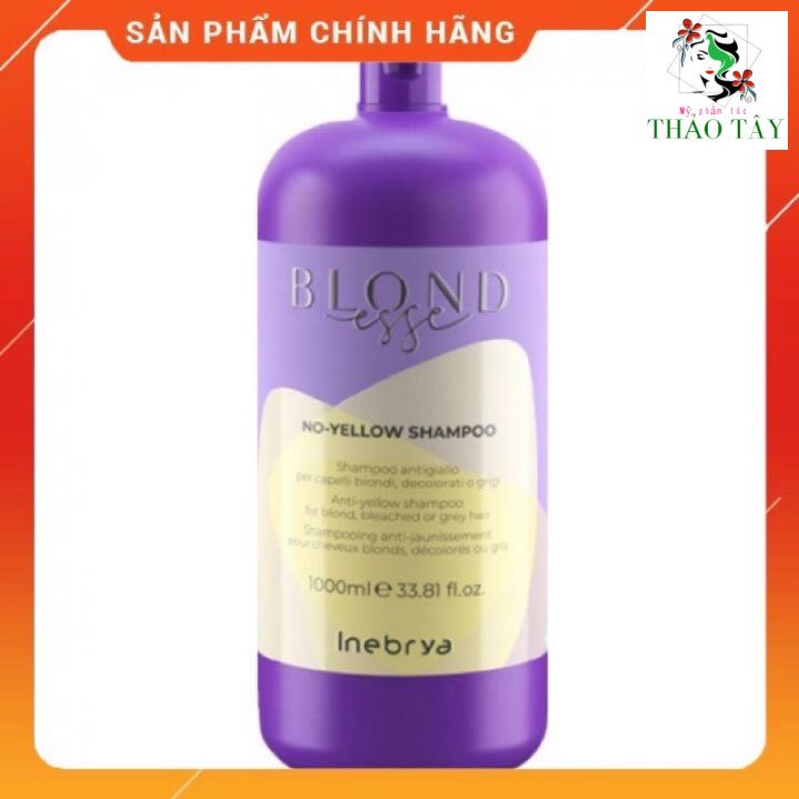 Dầu gội khử vàng Inebrya Ice-Cream No Yellow cho tóc bạch kim 1000ml (ITALY)- Chai
