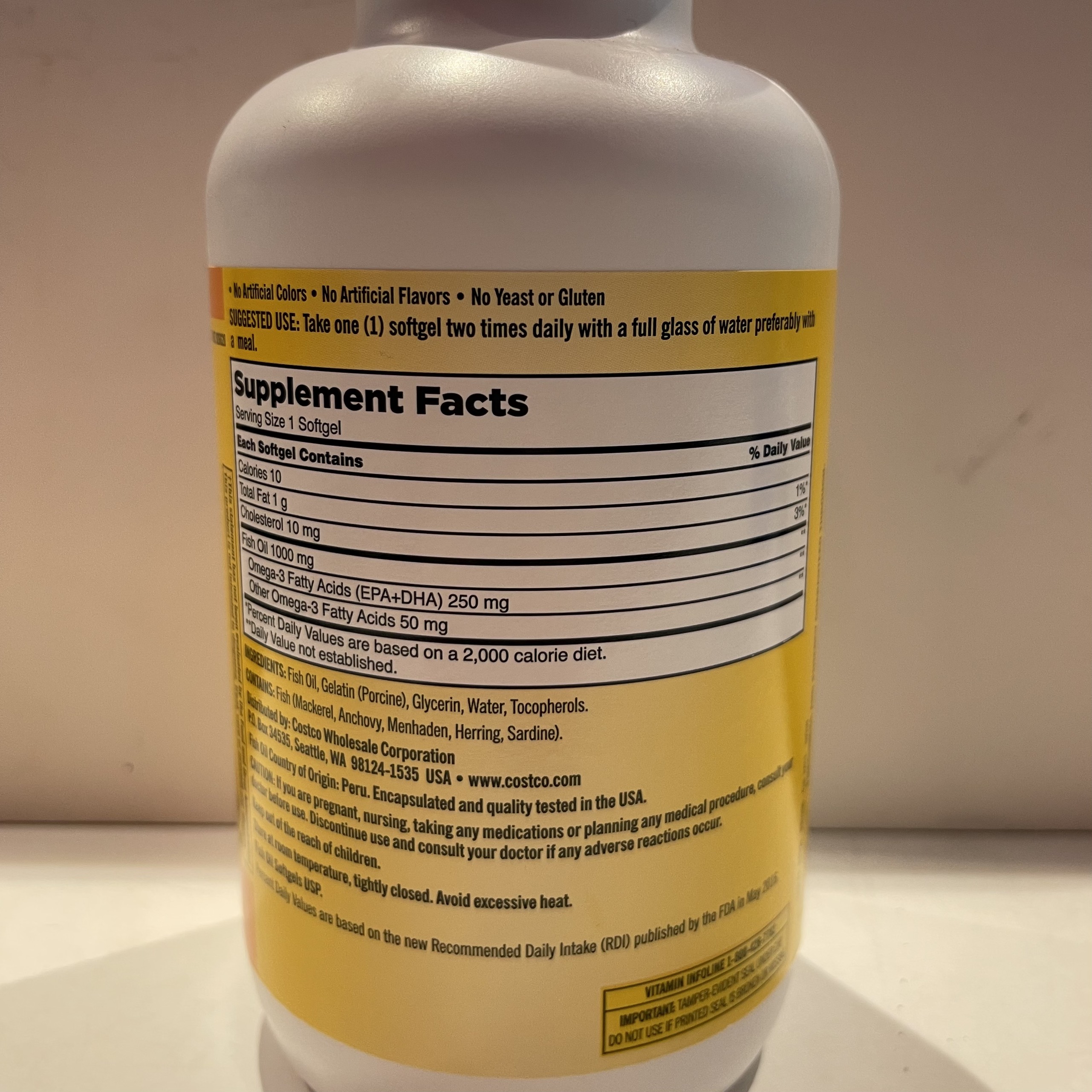 FISH OIL Omega 3 - Kirkland - 400 softgels
