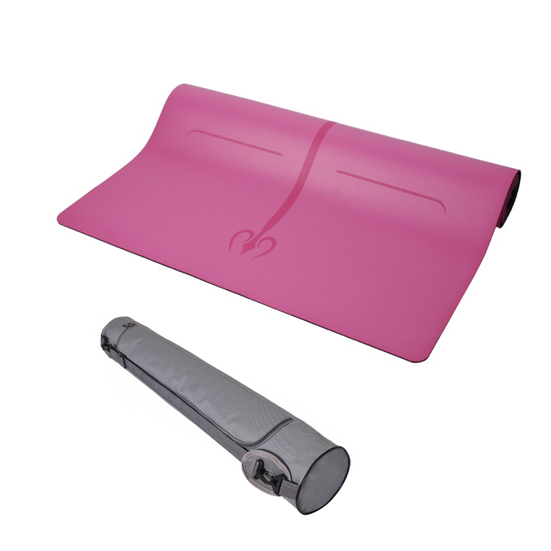 Thảm tập yoga định tuyến da pu cao cấp, thảm yoga chống trượt kèm túi đựng thảm chính hãng gozer