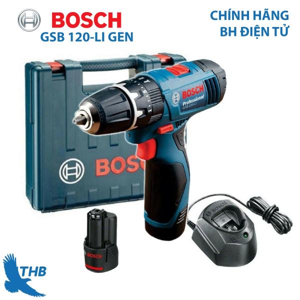 Máy khoan bắt vít Máy khoan động lực dùng Pin Bosch GSB 120-LI NEW 2 Pin 12V xuất xứ Malaysia bảo hành điện tử 06 tháng