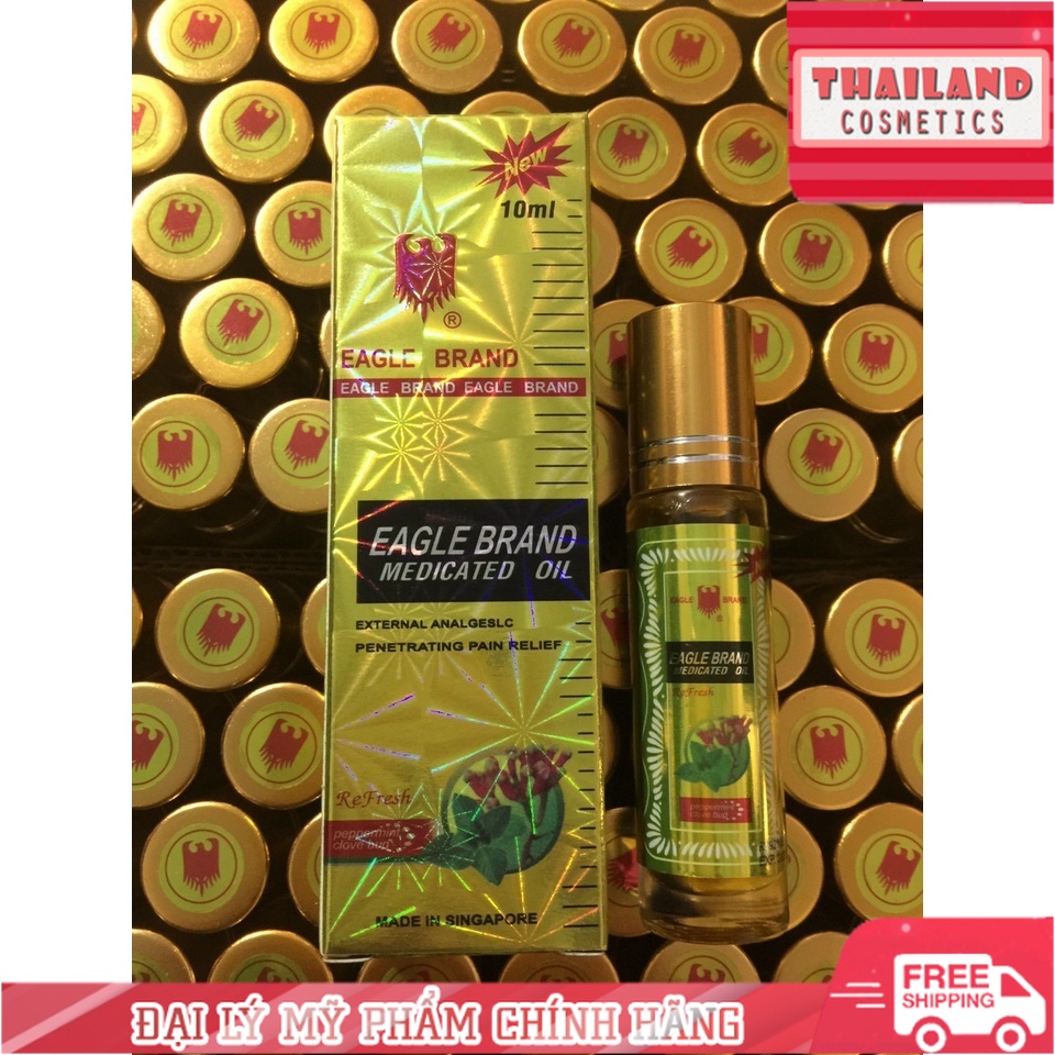 Thật 100% - Dầu lăn Eagle Brand Mini 10ml, made in Singapore