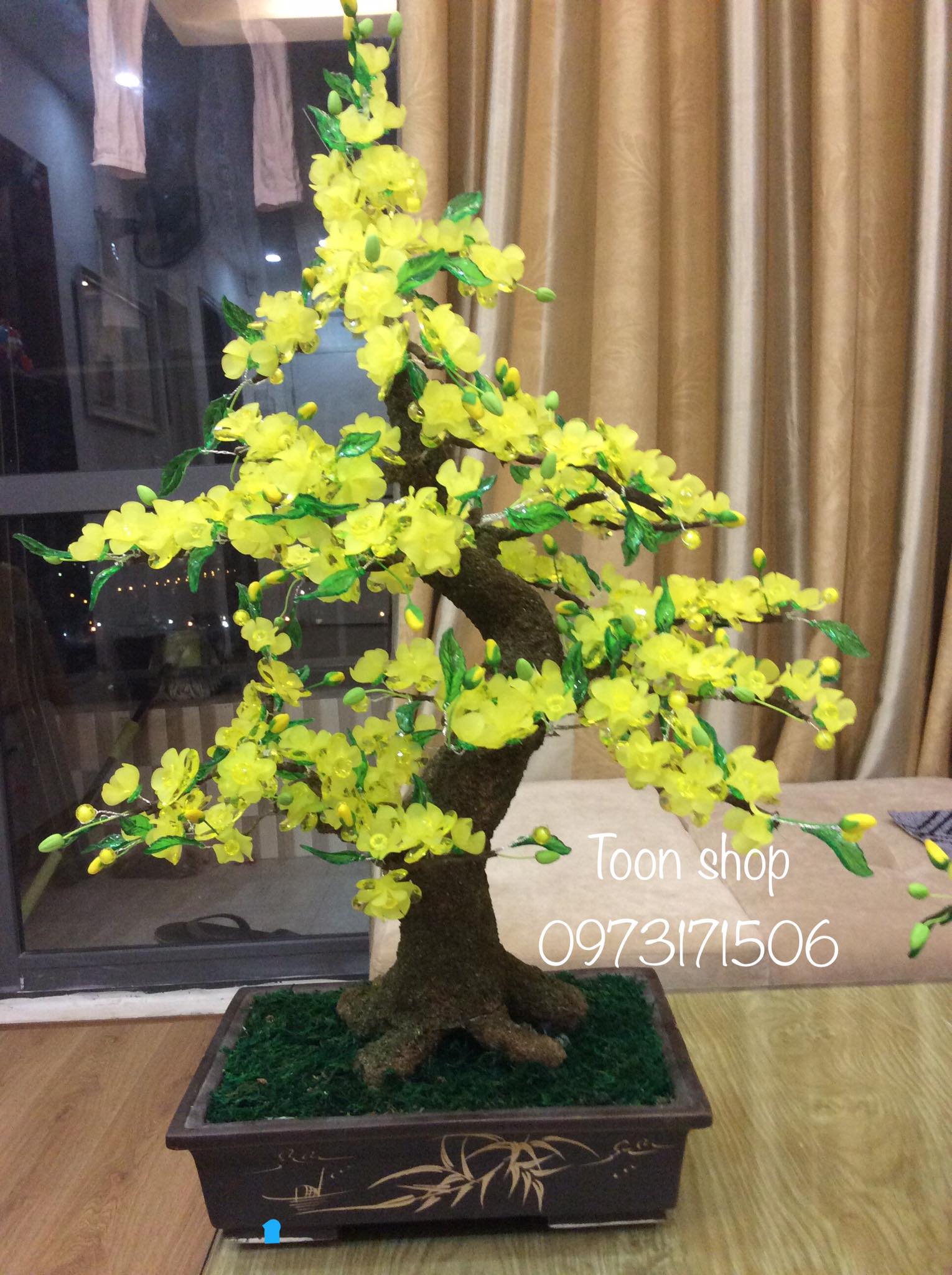 Set mai pha lê ĐẦY ĐỦ không gồm chậu 20cm -65cm