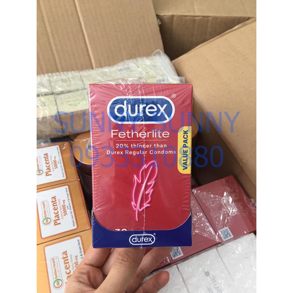 Bao Cao Su Durex Úc Hộp 30 cái.