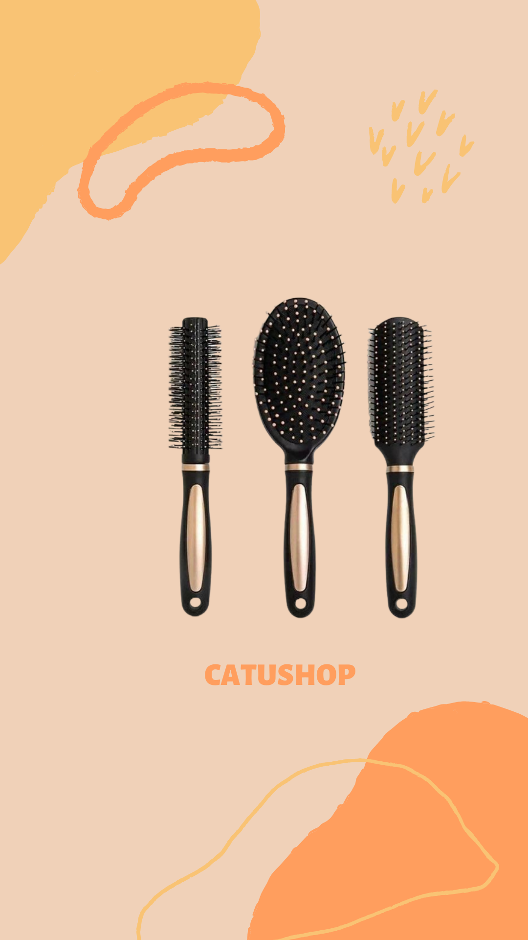 Set 3 Lược Chống Rối Tóc Cao Cấp  (gỡ rối + chải khô nhanh + bảo vệ tóc)