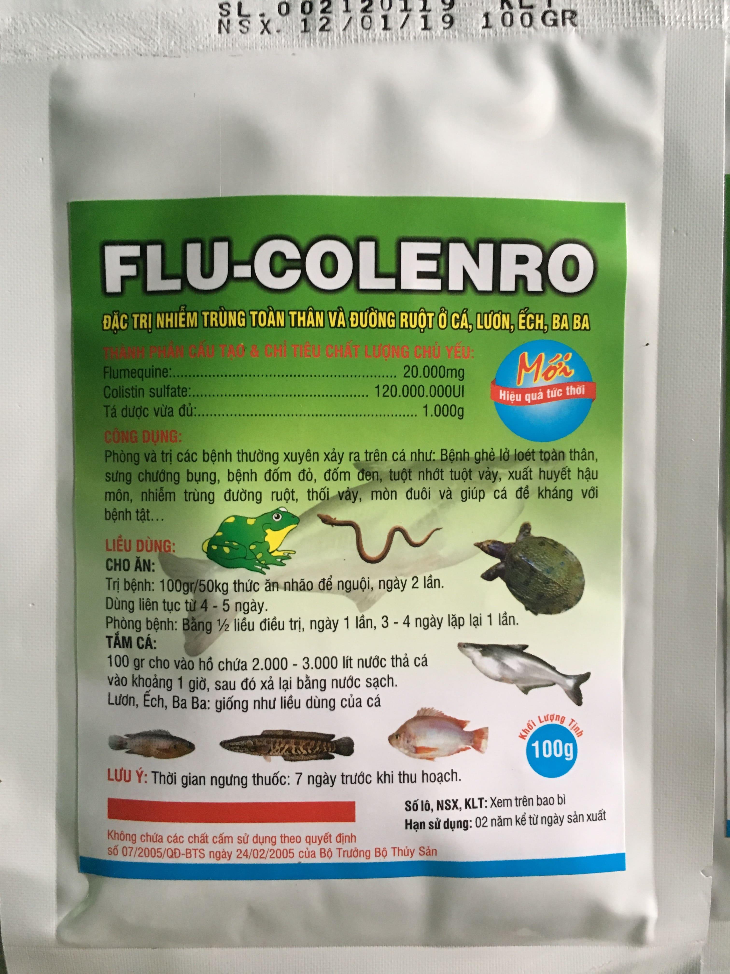 combo 10 gói flucolenro đặc tri các bệnh trên cá lươn ếch baba...