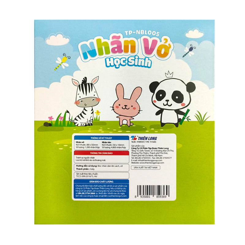 Nhãn vở Decal Thiên Long TP-NBL005 (Túi 12 nhãn vở, 48 nhãn tên)