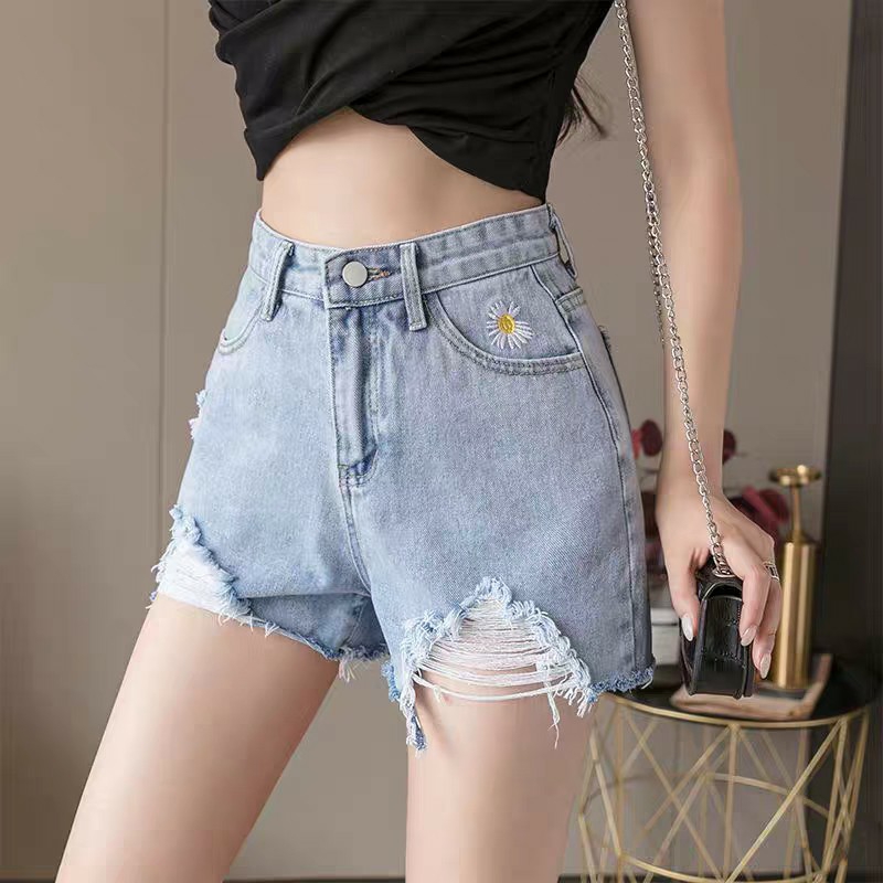 [HCM]QUẦN NGỐ JEAN NỮ LỬNGTHÊU HOA CÚC THỜI TRANG CAO CẤP GONSHOP89 MSYN03