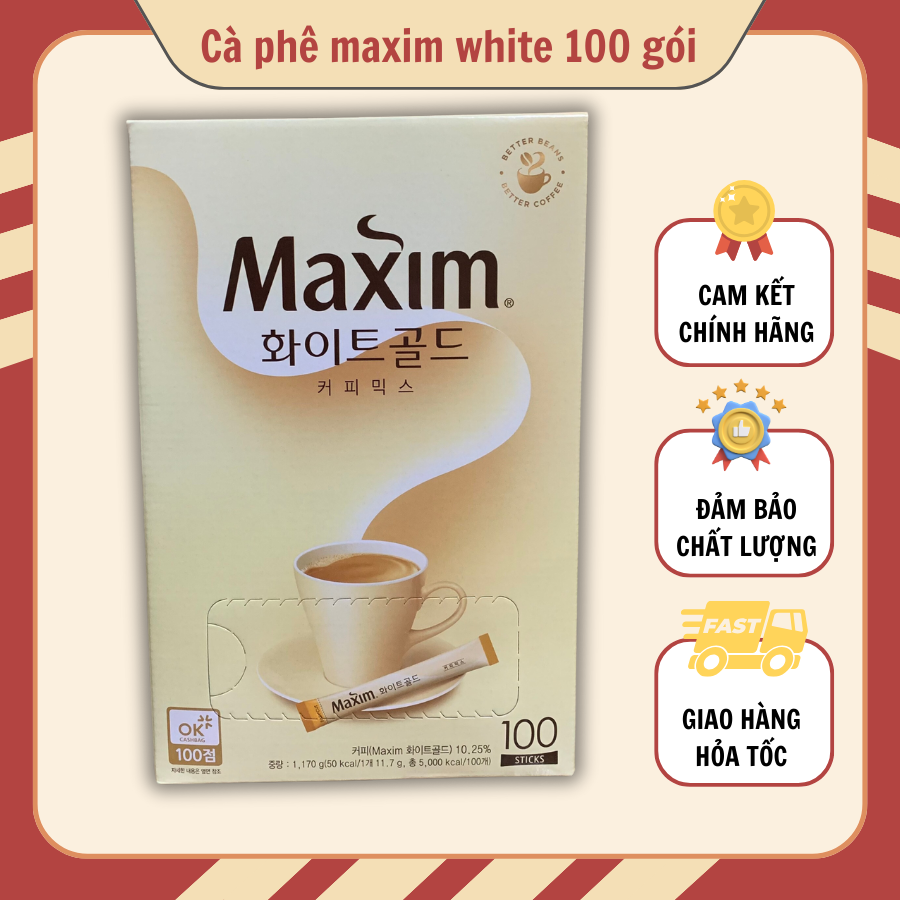 Cà phê ( cafe ) maxim white 100 gói