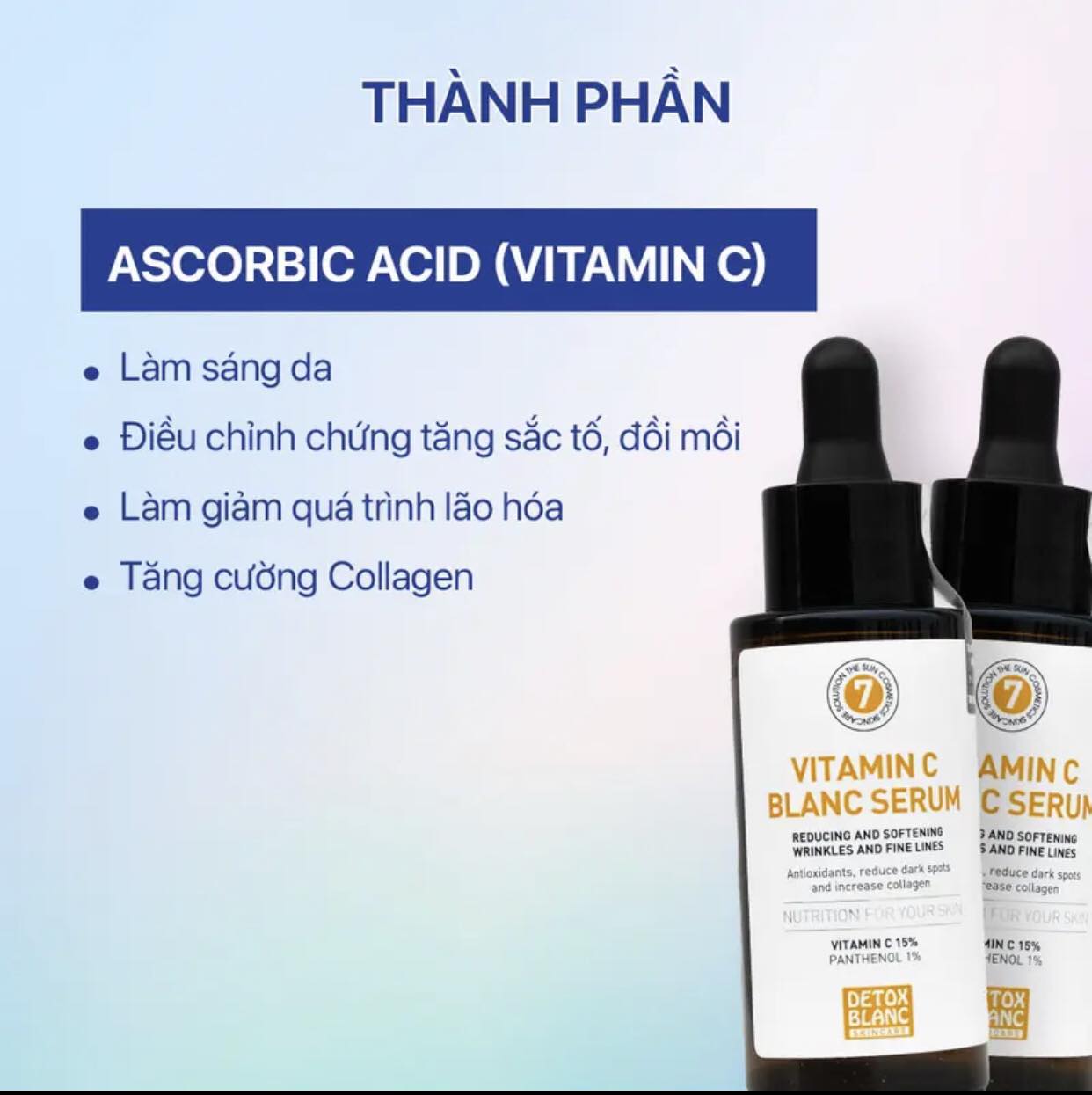 Serum dưỡng sáng da mờ thâm Vitamin C Detox blanc