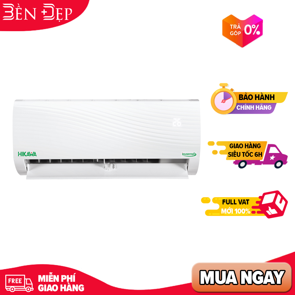 [TRẢ GÓP 0%] Điều hòa treo tường HIKAWA Inverter 2 chiều 9000 BTU HI-VH10A/K-VH10A (Giá áp dụng giao tại HN, HCM& các tỉnh liên hệ shop)