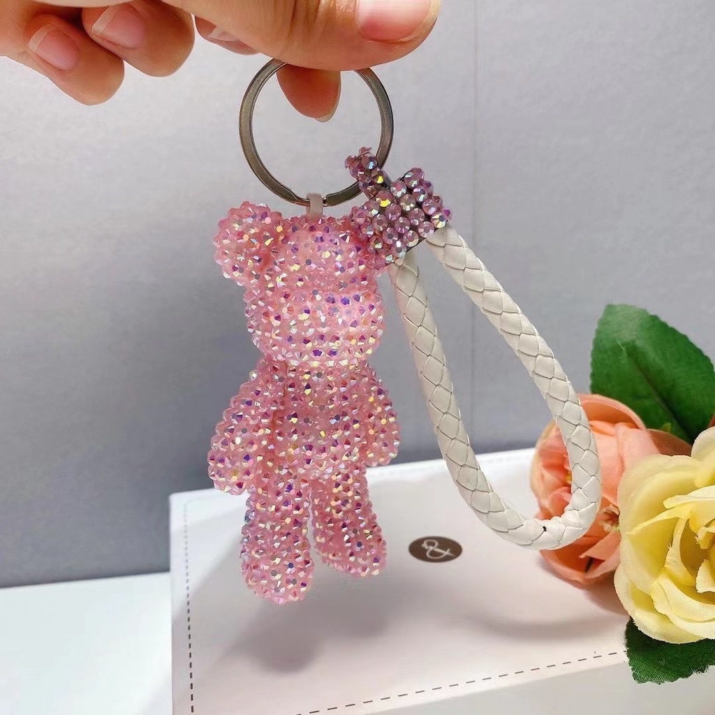 Set tự làm móc chìa khoá đính đá gấu bạo lực Bearbrick DIY handmade