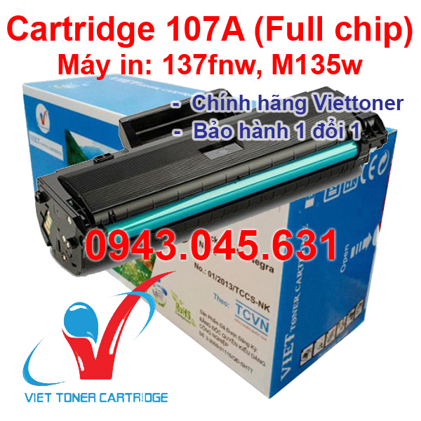 Hộp mực 107a   dùng cho máy in HP Laser MFP 135a / 135w / 107a / 107w / 137fnw - Cartridge 107A / W1107A mới 100%