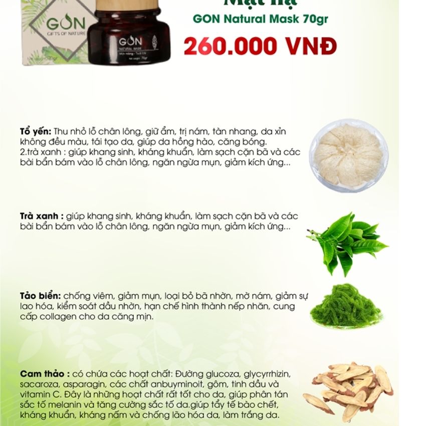 MẶT NẠ GON - CĂNG BÓNG LÀN DA