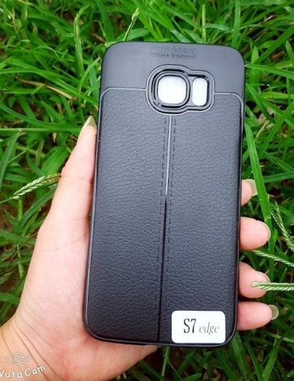 Ốp Lưng Autofocus Ss Galaxy S7 Edge Dẻo Giả Da Đen Đẹp