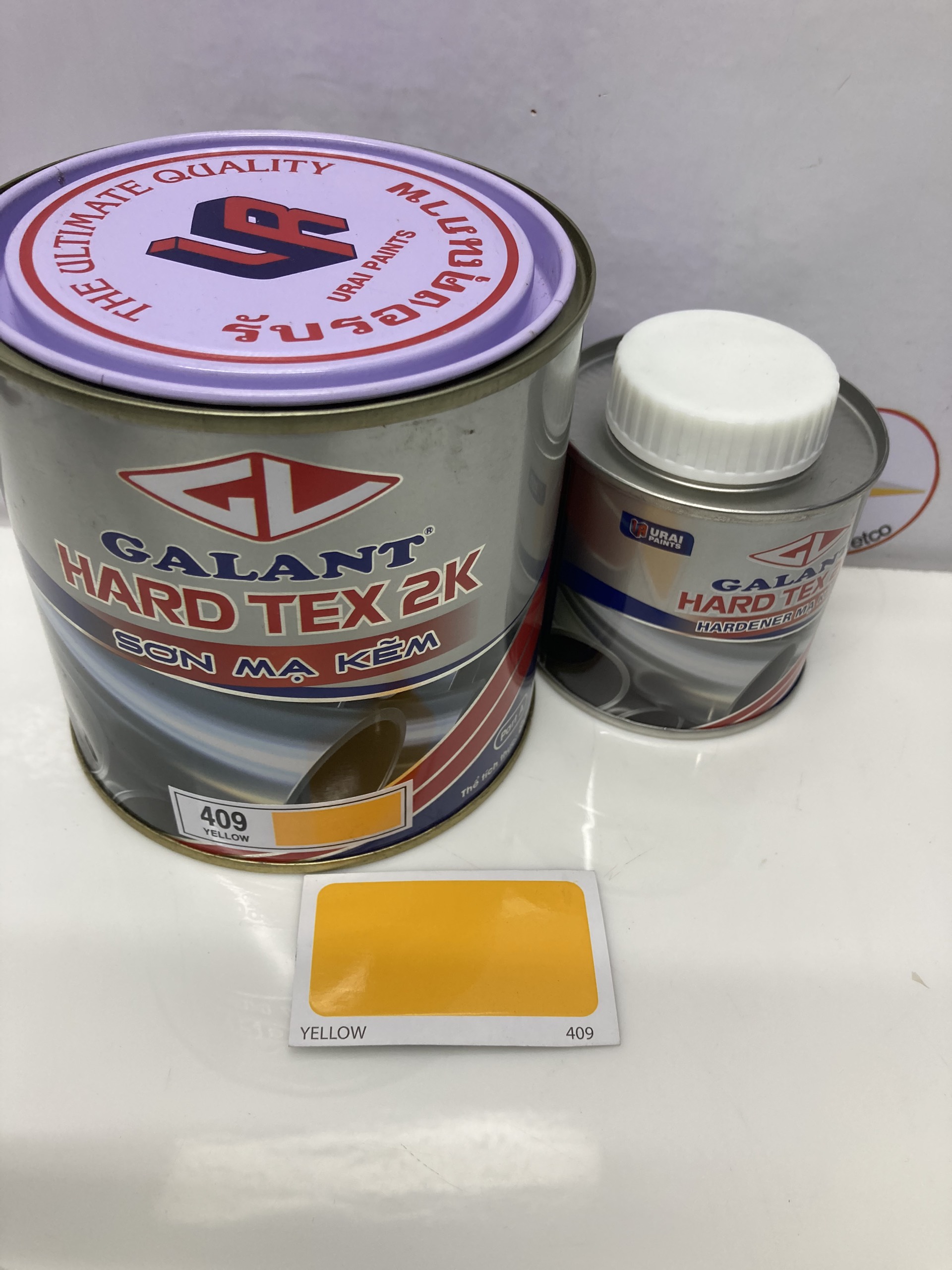 Sơn sắt mạ kẽm không cần lót Hard Tex 2K màu vàng 409 1L