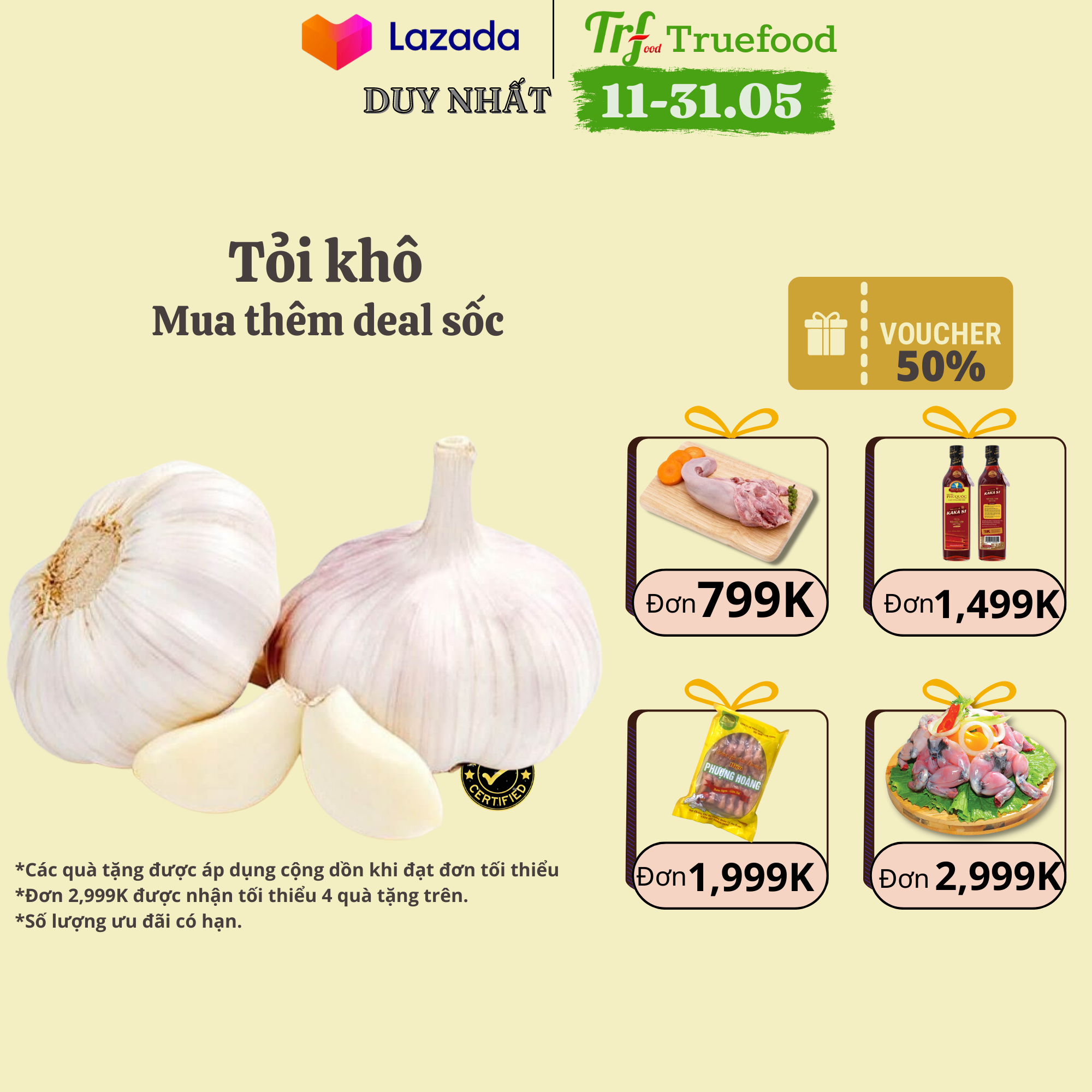 Tỏi khô 100g [HN ship hỏa tốc]